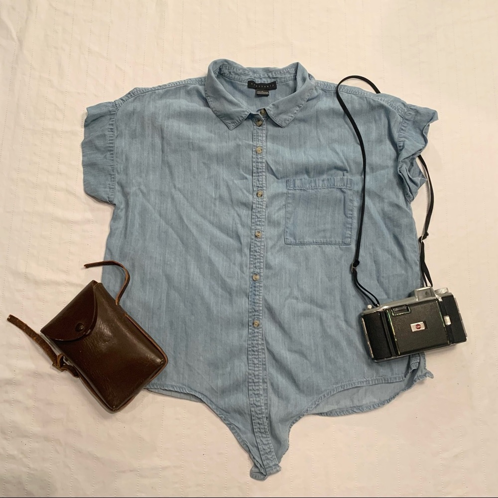 Sanctuary chambray button up shirt sleeve